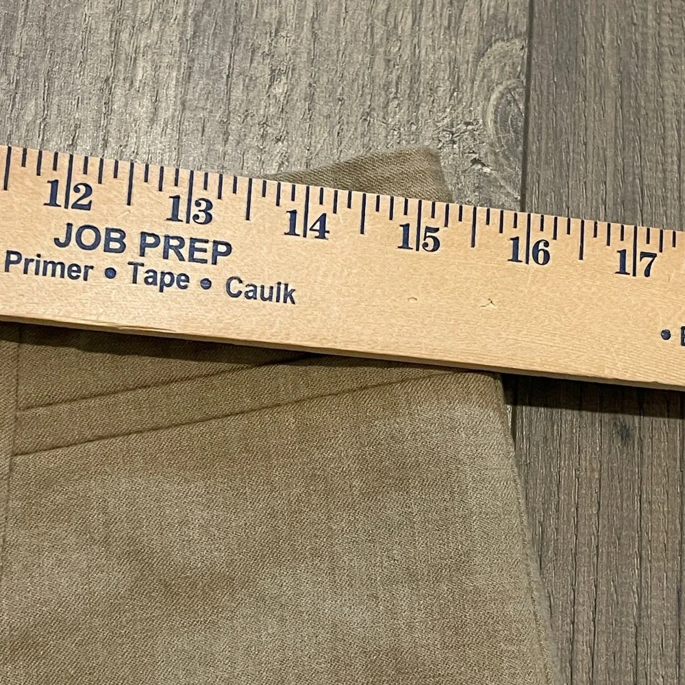 Talbots Petites Tan Beige Italian 99% Wool/Blend Straight Leg Trousers Size 12P